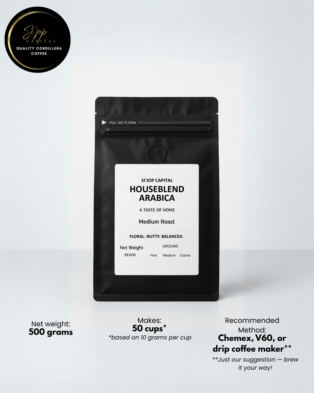 Houseblend Arabica 500 grams - Si'jop Capital Specialty Coffee